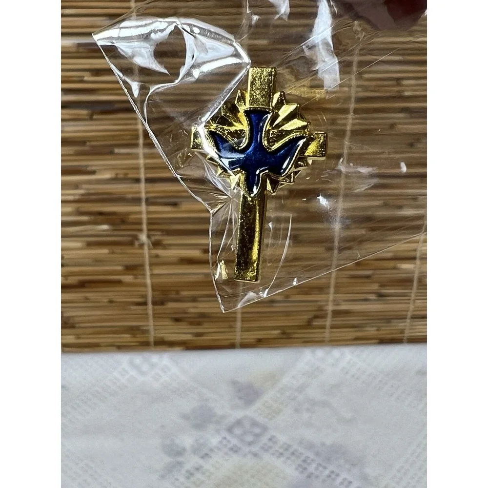 Holy‎ Spirit Pin With Blue Dove Holy For Catholic Memorial Prayers 20 Pcs